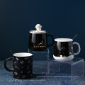 420ML porcelaine tasse couvercle cuillère tasses à café en céramique